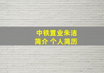 中铁置业朱洁简介 个人简历